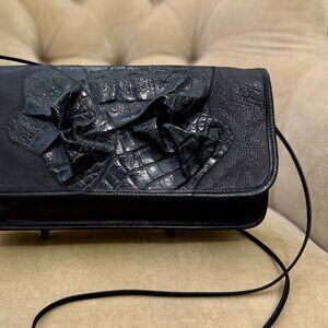 VTG Auth CARLOS FALCHI Iconic Crocodile & Leather Convertible Clutch
